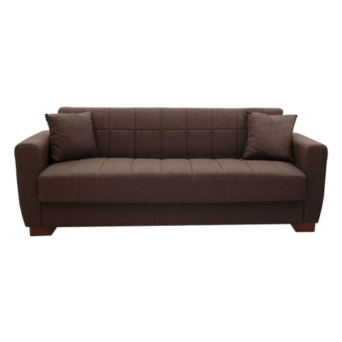 3 seater sofa-bed Beverly pakoworld fabric brown 213x80x78cm 3 seater sofa-bed Beverly pakoworld fabric brown 213x80x78cm