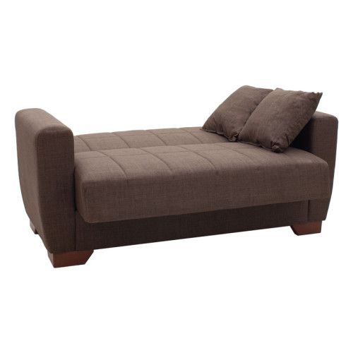 2 seater sofa-bed Beverly pakoworld fabric brown 153x80x78cm