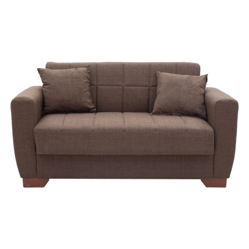 2 seater sofa-bed Beverly pakoworld fabric brown 153x80x78cm 2 seater sofa-bed Beverly pakoworld fabric brown 153x80x78cm