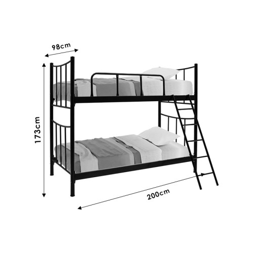 Bunk bed Winston pakoworld metallic brown forged 90x190cm Bunk bed Winston pakoworld metallic brown forged 90x190cm