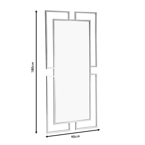 Mirror Focus pakoworld metal silver 90x2x180cm