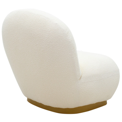 Armchair Rosalie pakoworld fabric bucle cream-golden 83x80x79cm