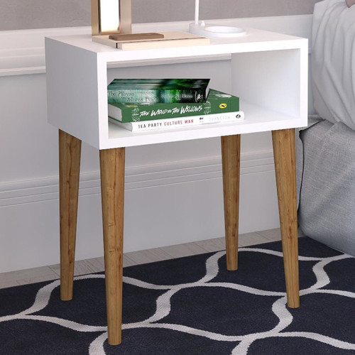 Nightstand Hank pakoworld white-walnut 45x30x60cm