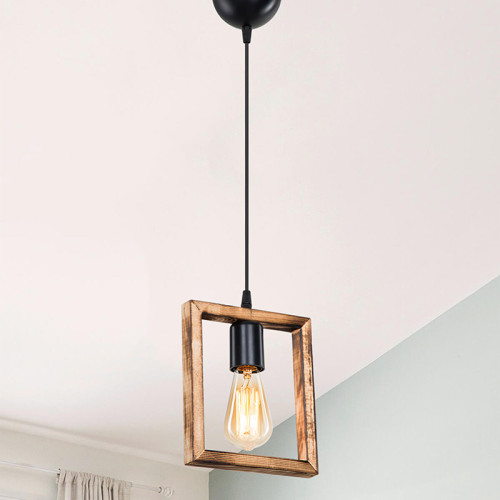Ceiling light Isolate pakoworld Ε27 walnut 18.5x3x66cm
