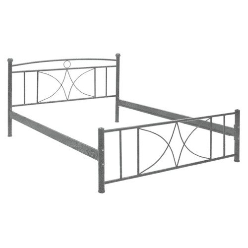 Double bed Billy pakoworld metal color grey forged 160x200cm