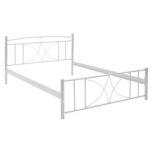 Double bed Billy pakoworld metal color white 150x200cm