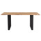 Slim pakoworld table acacia solid wood walnut-leg black 180x90x75.6cm