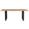 Slim pakoworld table solid acacia wood walnut-leg black 200x100x75.6cm