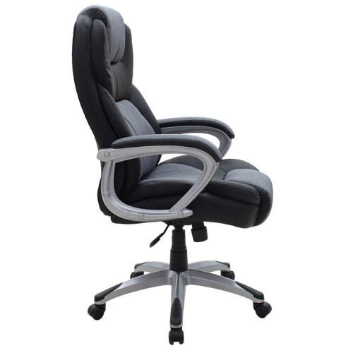 Manager office chair Lockie pakoworld with PU in black- grey fabric