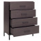 Chest f 4 drawers Calliope pakoworld in wenge-black colour 80x44x108cm