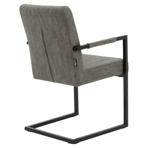 Armchair Maclean pakoworld fabric grey-black base