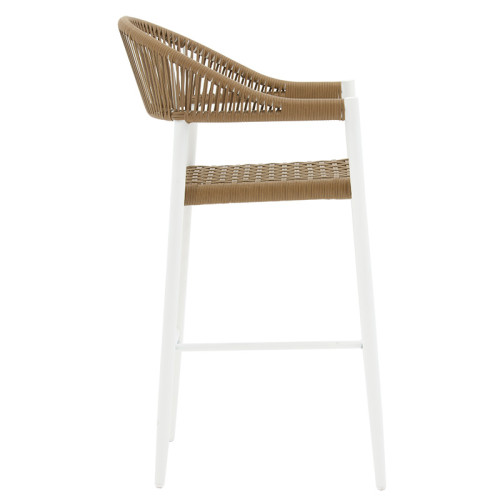 Bar stool Kerr pakoworld pe rattan natural-leg white aluminum Bar stool Kerr pakoworld pe rattan natural-leg white aluminum