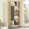 Neville pakoworld bookcase color natural-anthracite 72x25x163.3cm