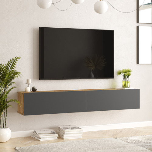 Dello pakoworld wall TV unit anthracite-sonoma color 180x31.6x29.6cm