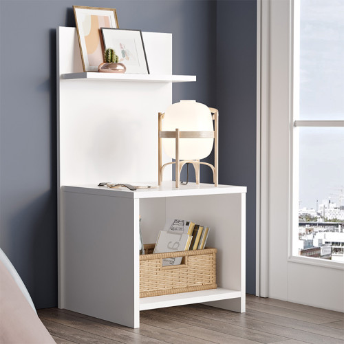 Nightstand with a self Aveline pakoworld in white color 43.2x9x60cm