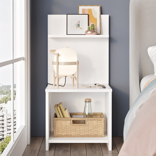 Nightstand with a self Aveline pakoworld in white color 43.2x9x60cm Nightstand with a self Aveline pakoworld in white color 43.2x9x60cm