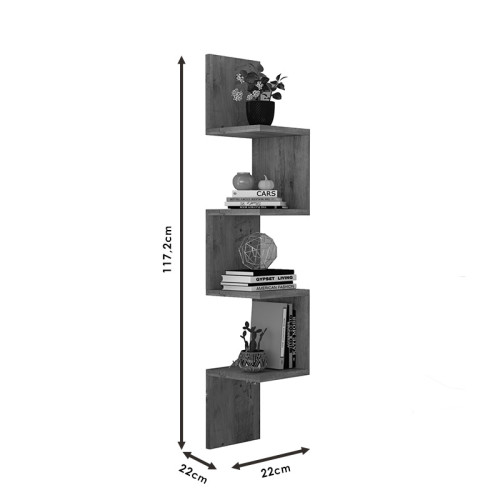 Wall shelf Belinda pakoworld in sonoma color 22x22x117.2cm Wall shelf Belinda pakoworld in sonoma color 22x22x117.2cm