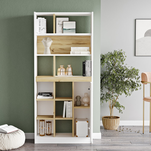 Zest pakoworld bookcase color white-sonoma 75.5x25x170cm