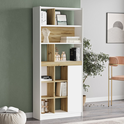 Zest pakoworld bookcase color white-sonoma 75.5x25x170cm