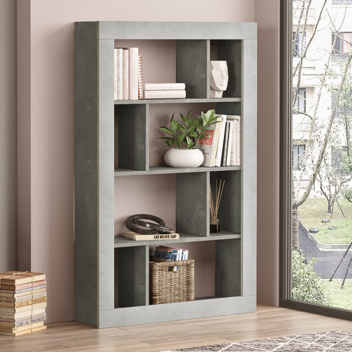 Caring pakoworld bookcase color antique anthracite-grey antique94.5x27x145.5cm