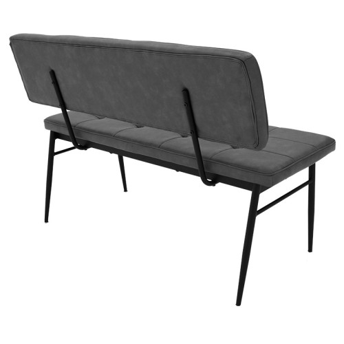 2 seater sofa Rosen pakoworld PU anthracite-black metal leg 122x55.5x84.5cm