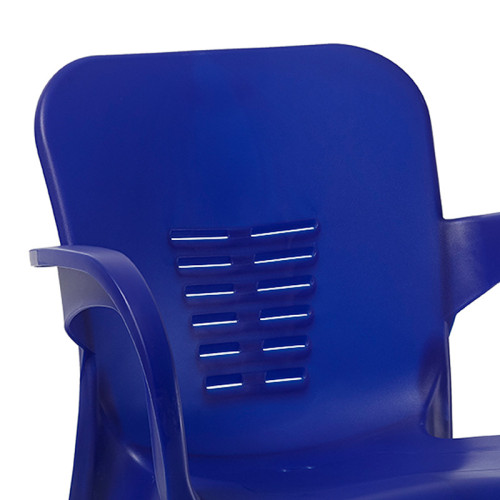 Armchair Feast pakoworld PP color dark blue-aluminum leg