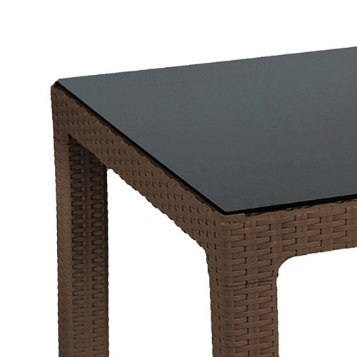 Table Explore pakoworld with UV protection PP color brown 90x90x73.5cm