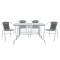 Garden dining set 5pcs Valor-Obbi pakoworld pe grey-metal 110x60x70cm