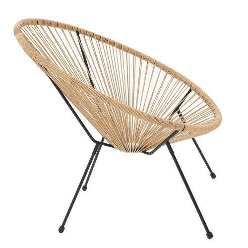 Acapulco Acapulco pakoworld garden armchair black metal-pe in natural color Acapulco Acapulco pakoworld garden armchair black metal-pe in natural color
