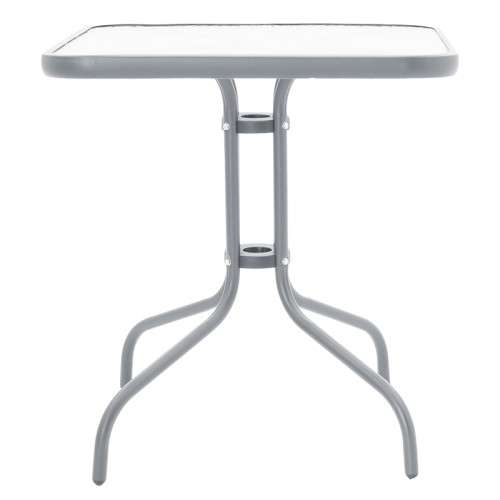 Watson pakoworld table metal grey-glass 70x70x70cm