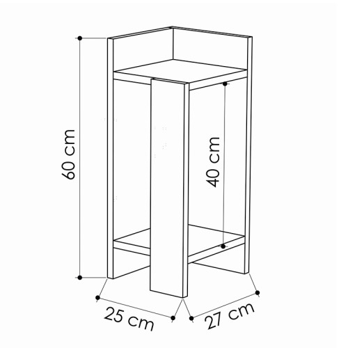 Nightstand Immerse pakoworld set 2 pics white 27x25x60cm Nightstand Immerse pakoworld set 2 pics white 27x25x60cm
