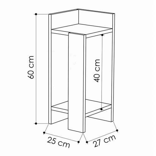 Nightstand Immerse pakoworld set 2 pics mocha 27x25x60cm Nightstand Immerse pakoworld set 2 pics mocha 27x25x60cm
