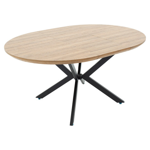 Dining table Lydia pakoworld MDF expandable in walnut-black color 120-160x120x79cm