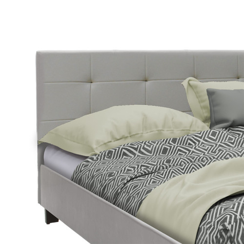Double bed Mago pakoworld pu in gray matte 150x200cm