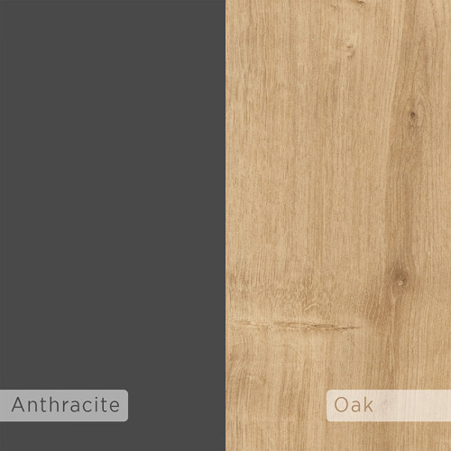 Nightstand Immerse pakoworld set 2 pics oak-anthracite 27x25x60cm Nightstand Immerse pakoworld set 2 pics oak-anthracite 27x25x60cm