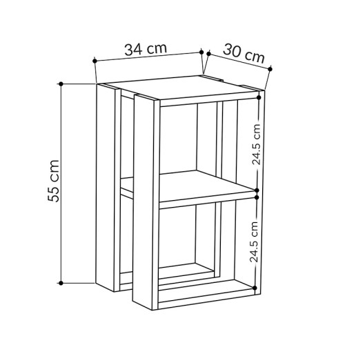 Nightstand Passion pakoworld white 34x30x55cm Nightstand Passion pakoworld white 34x30x55cm