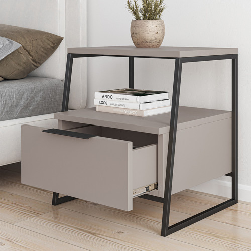 Nightstand Johana pakoworld black-mocha 45x40x50cm