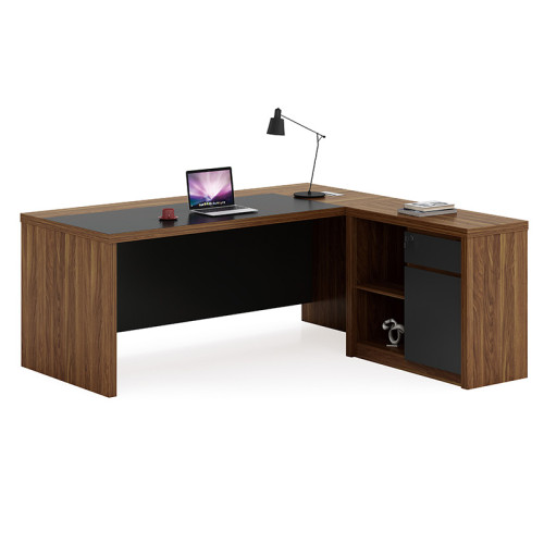 Work desk professional Oscar pakoworld reversible walnut-charcoal 200x188,6x76cm