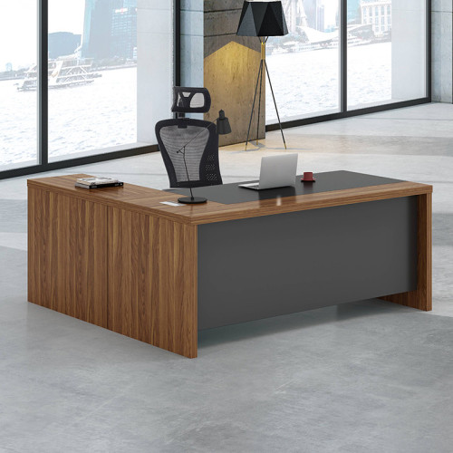Work desk professional Oscar pakoworld reversible walnut-charcoal 200x188,6x76cm Work desk professional Oscar pakoworld reversible walnut-charcoal 200x188,6x76cm
