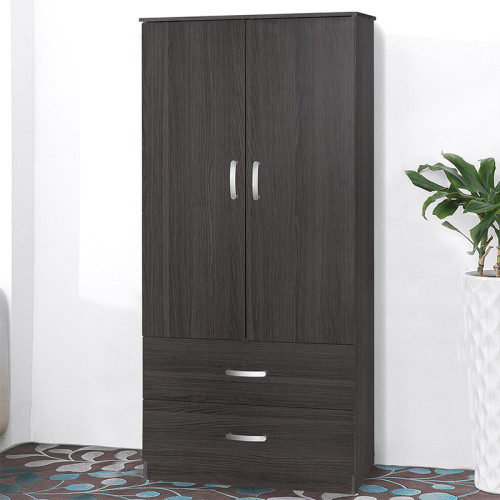 Wardrobe Zelia pakoworld with 2 doors and drawers in wenge eo color 79x42x180cm Wardrobe Zelia pakoworld with 2 doors and drawers in wenge eo color 79x42x180cm