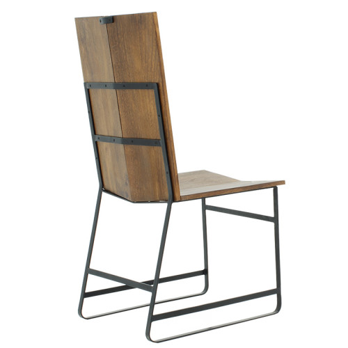 Chair Elora pakoworld solid wood acacia walnut-black metal