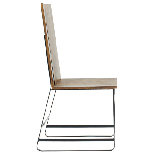 Chair Elora pakoworld solid wood acacia walnut-black metal