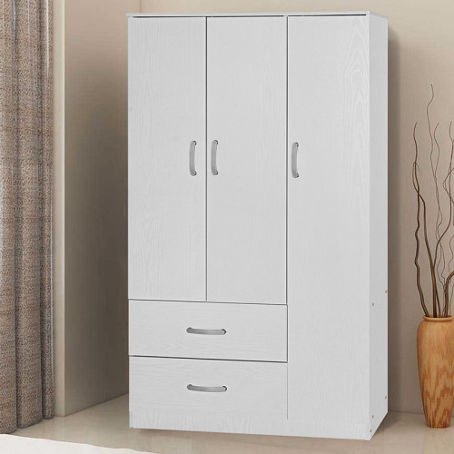 Wardrobe Zelia pakoworld with 2 doors and drawers in white color 90x42x180cm Wardrobe Zelia pakoworld with 2 doors and drawers in white color 90x42x180cm