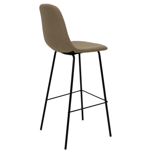 Bar Stool Bella metal black legs - fabric beige