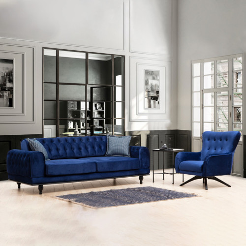 Armchair PWF-0567 pakoworld fabric blue 85x78x91cm