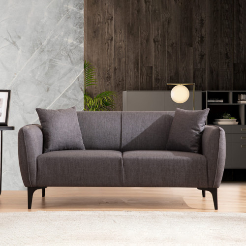 2 seater sofa PWF-0565 pakoworld fabric anthracite 180x95x67cm