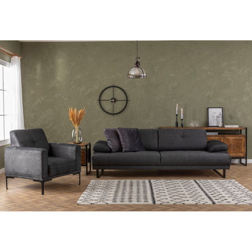 Armchair PWF-0586 pakoworld fabric anthracite 88x86x88cm