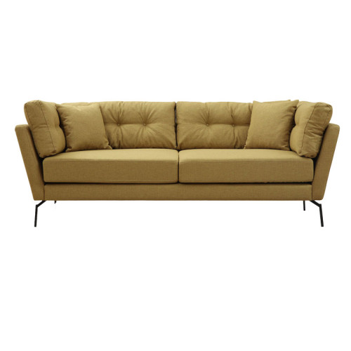 3 seater sofa PWF-0580 pakoworld fabric yellow 214x90x84cm 3 seater sofa PWF-0580 pakoworld fabric yellow 214x90x84cm