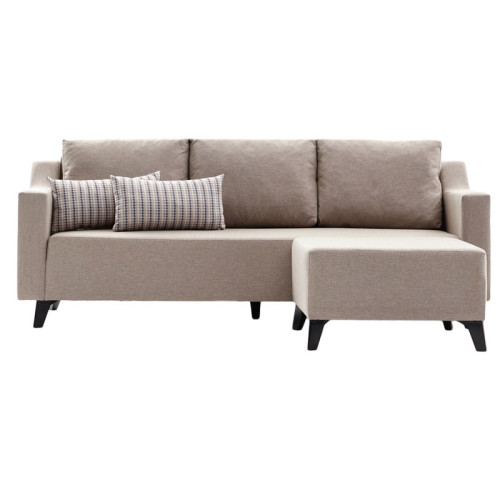 Sofa-bed PWF-0592 pakoworld fabric cream 230x90x74cm