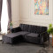 Sofa-bed PWF-0576 pakoworld velvet black 206x88x80cm